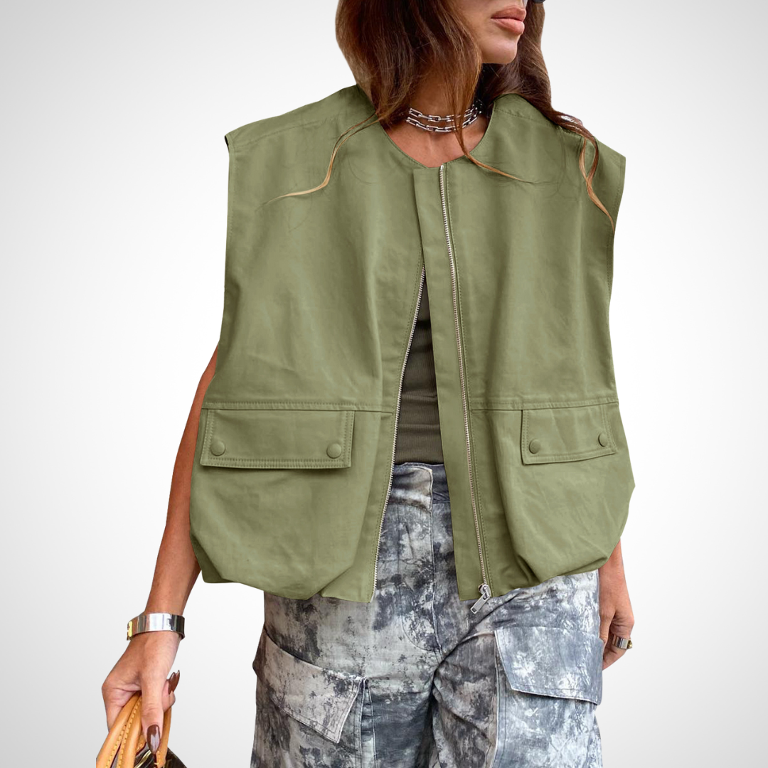 QUANA™ - Casual Sleeveless Loose Zipper Vest