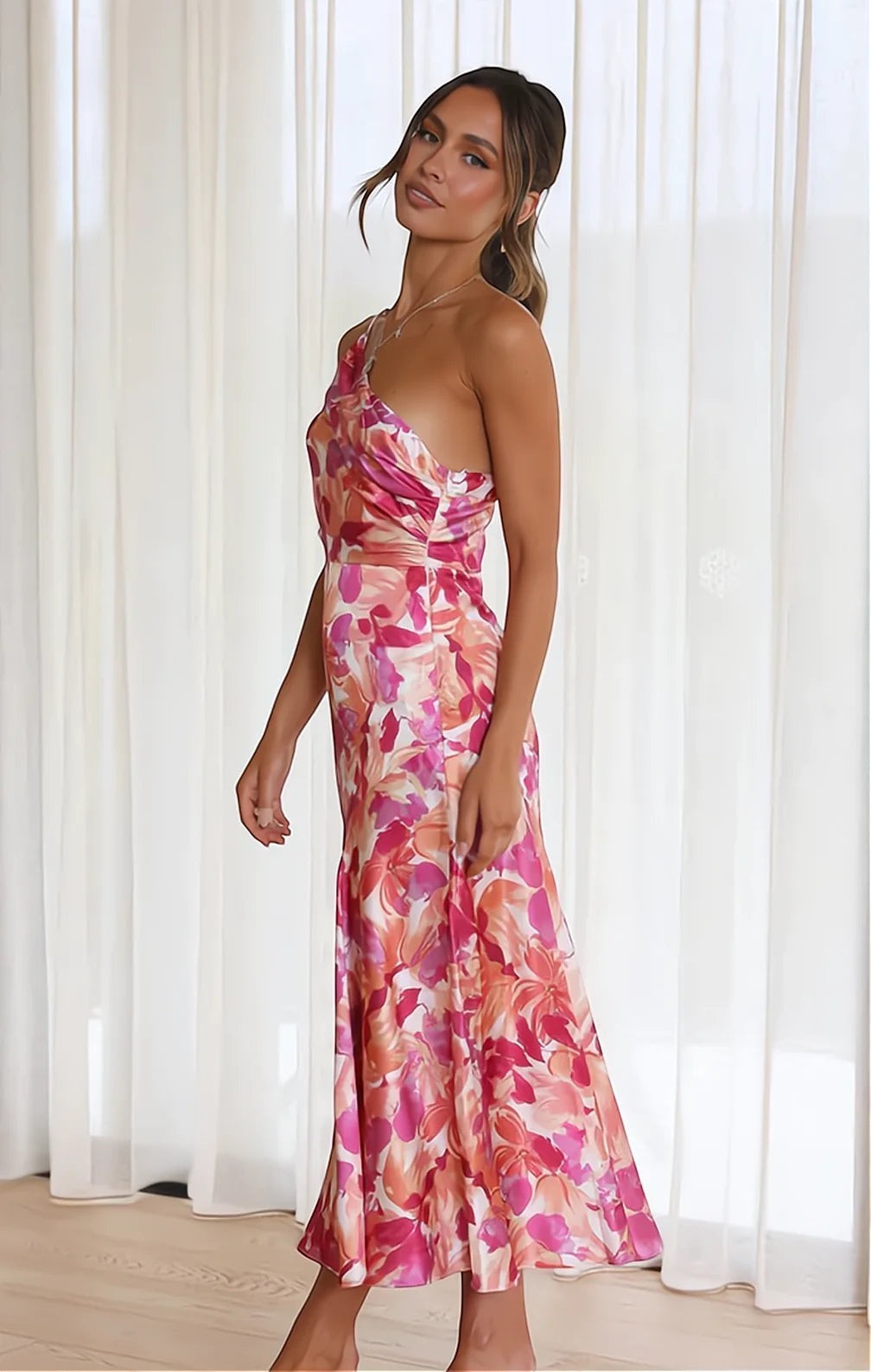 VIOLET | FLORAL SATIN DRESS
