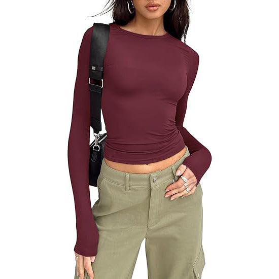 JIHYO™ - Casual Long Sleeve Round Neck Top