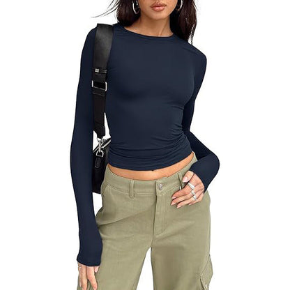 JIHYO™ - Casual Long Sleeve Round Neck Top