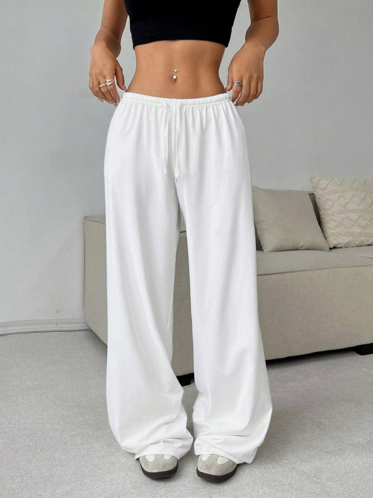 QOVELA™ - Casual Adjustable String Wide Leg Pants